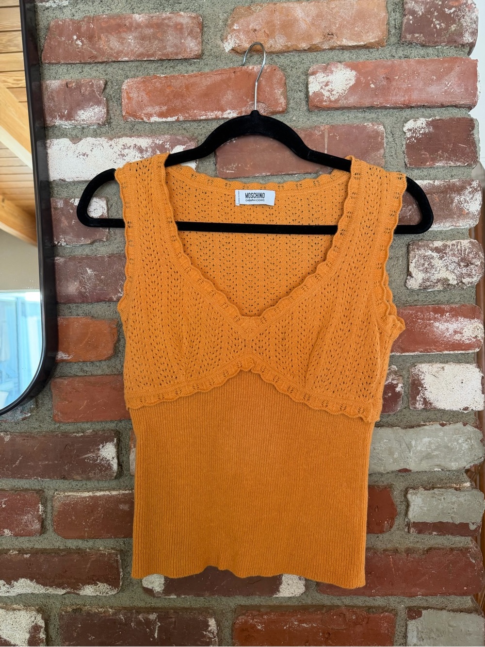 Moschino Orange Knit Cropped Cardigan - Picture 2 of 5